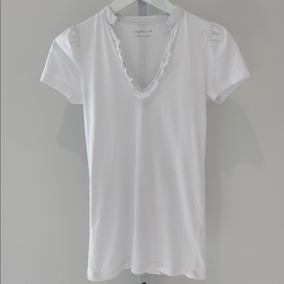 STEPHANIE B WHITE TUXEDO TEE SHIRT SMALL NWOTS! - Picture 7 of 16
